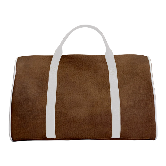 Duffle Bag: Tobacco Brown + Pure White