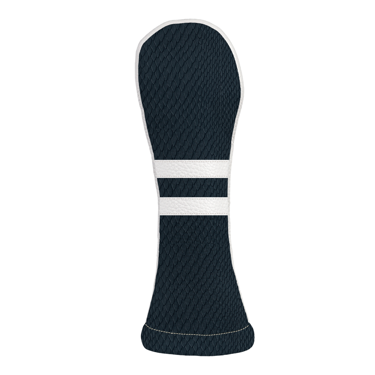 Timeless Headcover: Navy Boa + Pure White